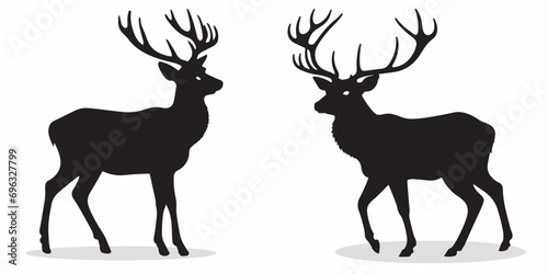 Christmas silhouettes and icons. Black flat color simple elegant white background Christmas vegetable vector and illustration.