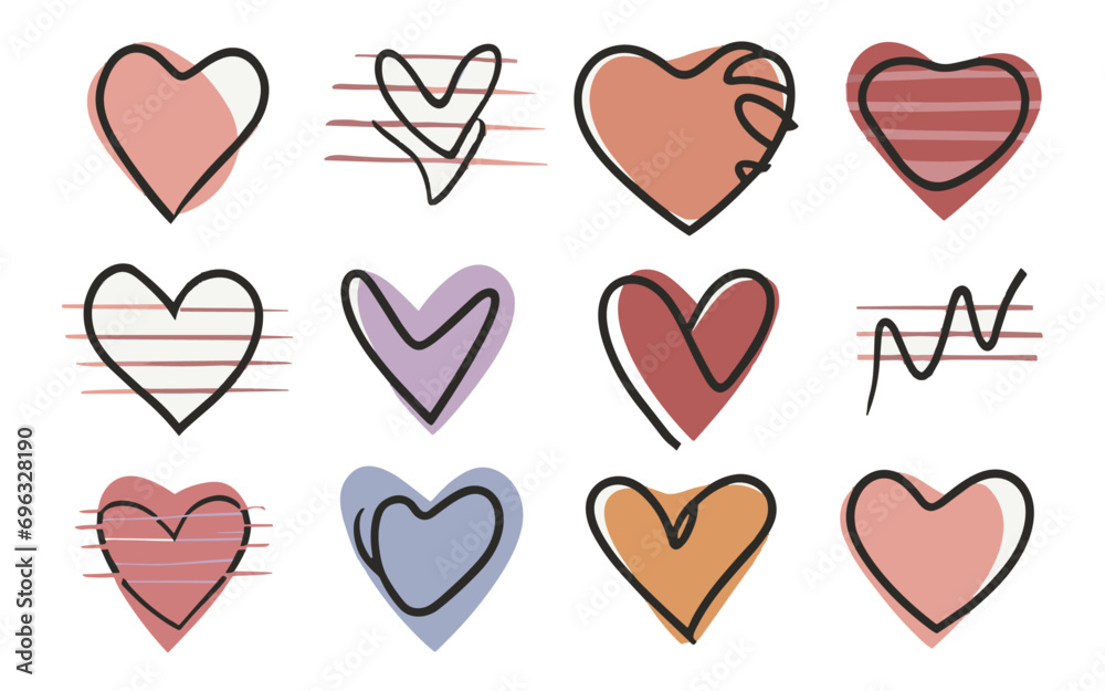 Abstract hearts vector clipart. Valentine's day vector clipart. Abstract hearts vector clipart. Valentine's day vector clipart.