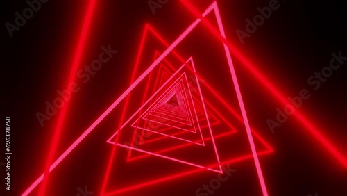 Red triangle VJ loop background for motion music clip or relaxation