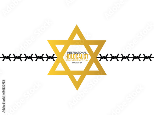 International Holocaust Remembrance Day vector. Star of David . January 27. Important day