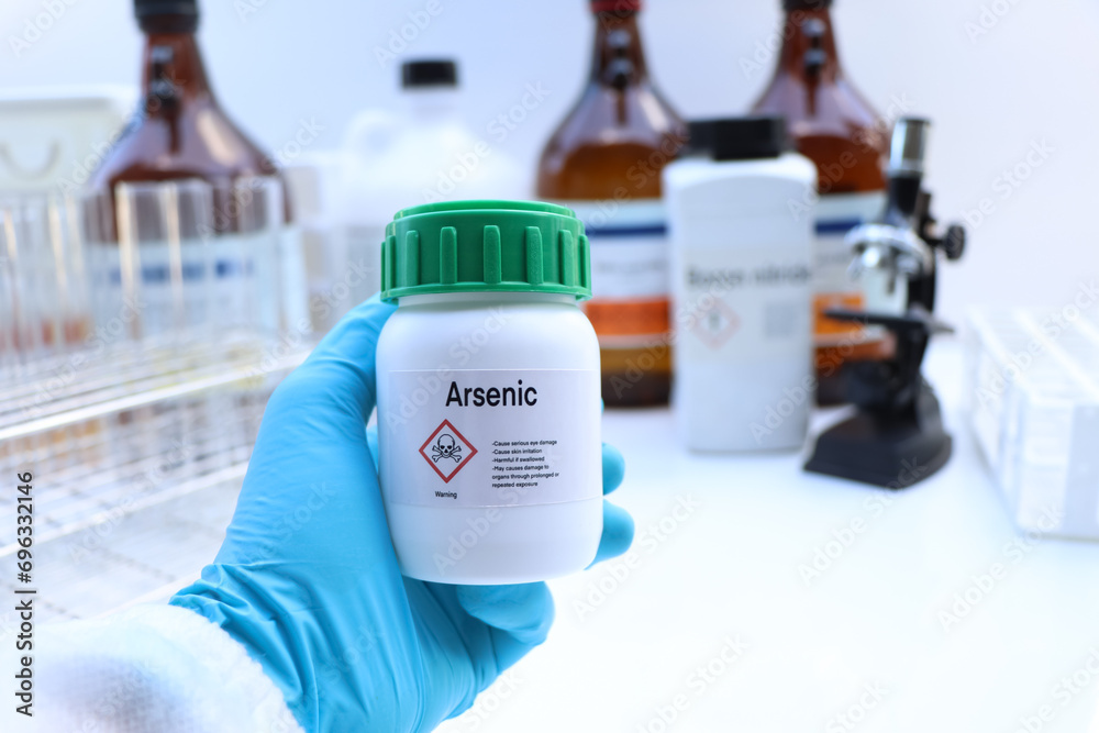 Arsenic in chemical container , chemical in the laboratory and industry