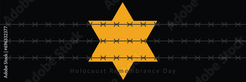 International Holocaust Remembrance Day vector. Star of David . January 27. Important day