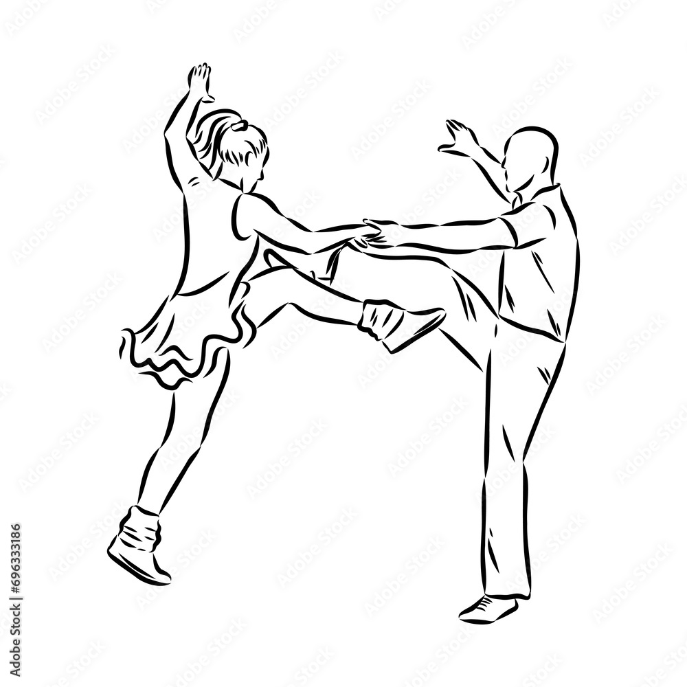 Fototapeta premium acrobatic rock dance Acrobatic rock and roll vector