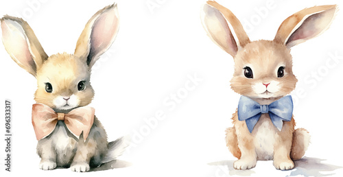 watercolor of cute bunny © Finkha