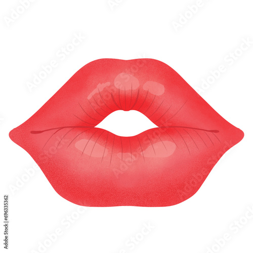 red lips isolated on white