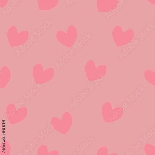 A seamless pink background adorned with charming heart patterns, perfect for romantic and affectionate designs