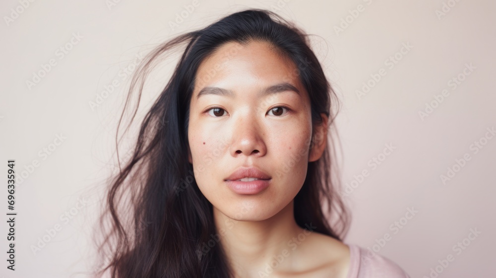 Authenticity shines in a closeup of an Asian woman's face. Authenticity shines in a closeup of an Asian woman's face.