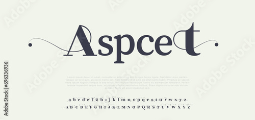 Aspect , a modern alphabet lowercase font. minimalist typography vector illustration design photo