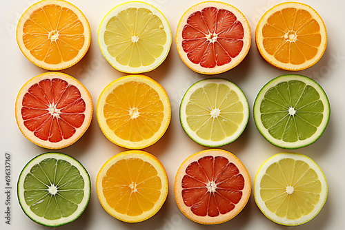Citrus Fruits Background, concept of healthy eating, dieting, top down flat lay Background