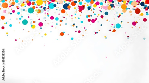 Colorful confetti on a white background