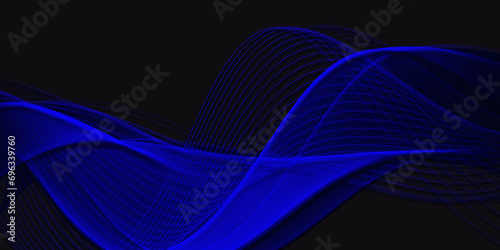 abstract blue wave background, wallpaper dark futuristic backgrounds, abstract black blue waves background, gradient, wallpaper, minimal design