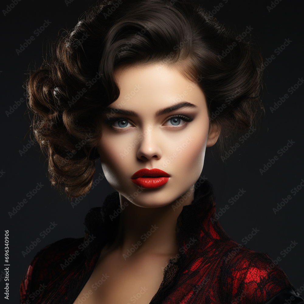 Fototapeta premium Glamour beautiful woman fashion style, ai technology
