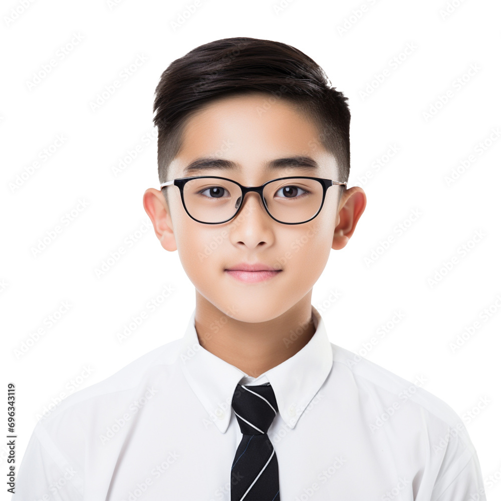 handsome Asian teenage boy looking smart, ai technology