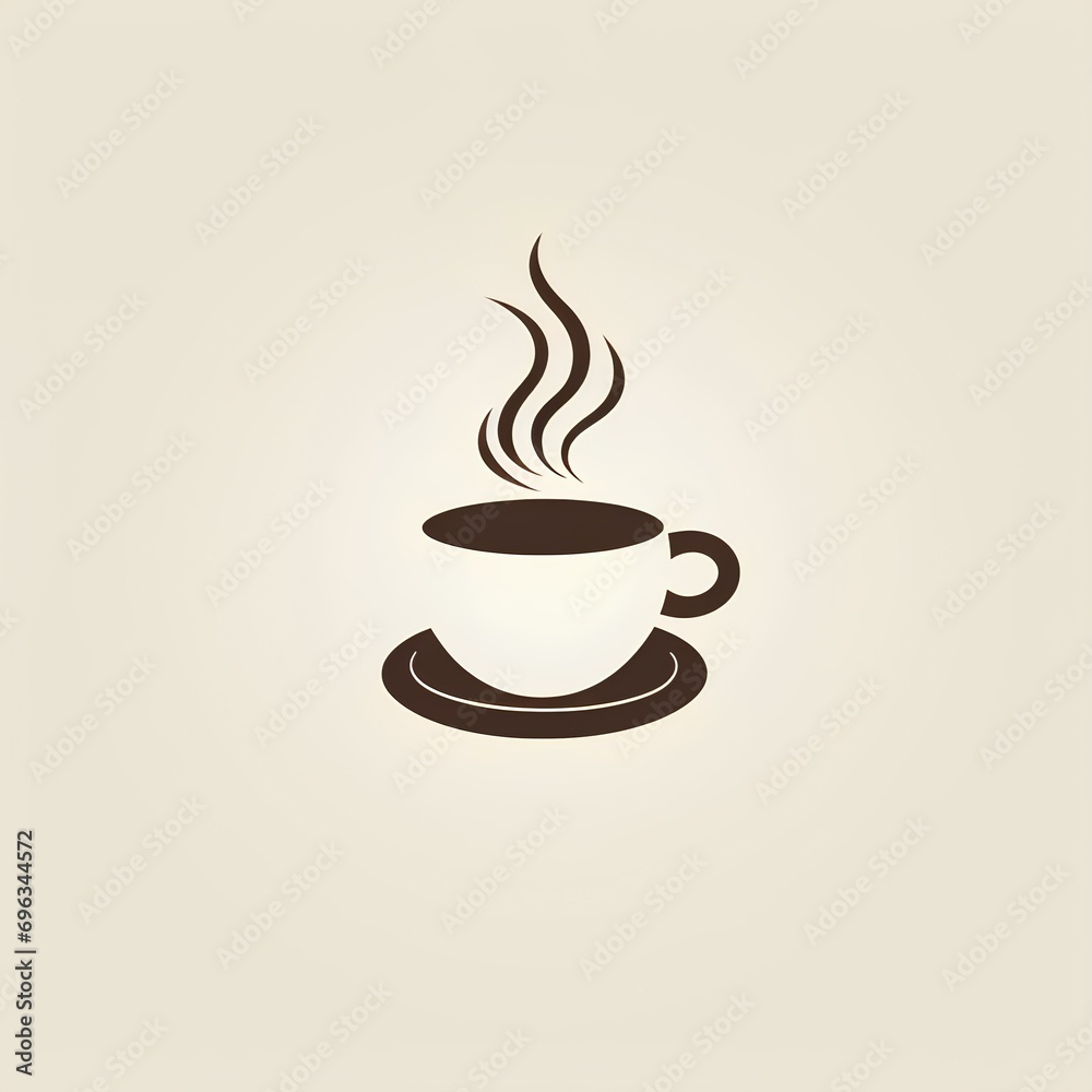 Obraz premium A clean, modern logo design with a simple line drawing of a coffee cup. generative AI
