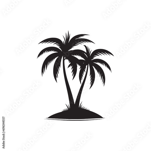 Palm Tree Silhouette: Intricate Details in Artistic Depictions of Silhouetted Palm Fronds - Palm Tree Black Vector 