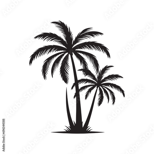 Palm Tree Silhouette  Beautifully Rendered Silhouettes of Palm Trees  Perfect for Vacation Themes - Palm Tree Black Vector 