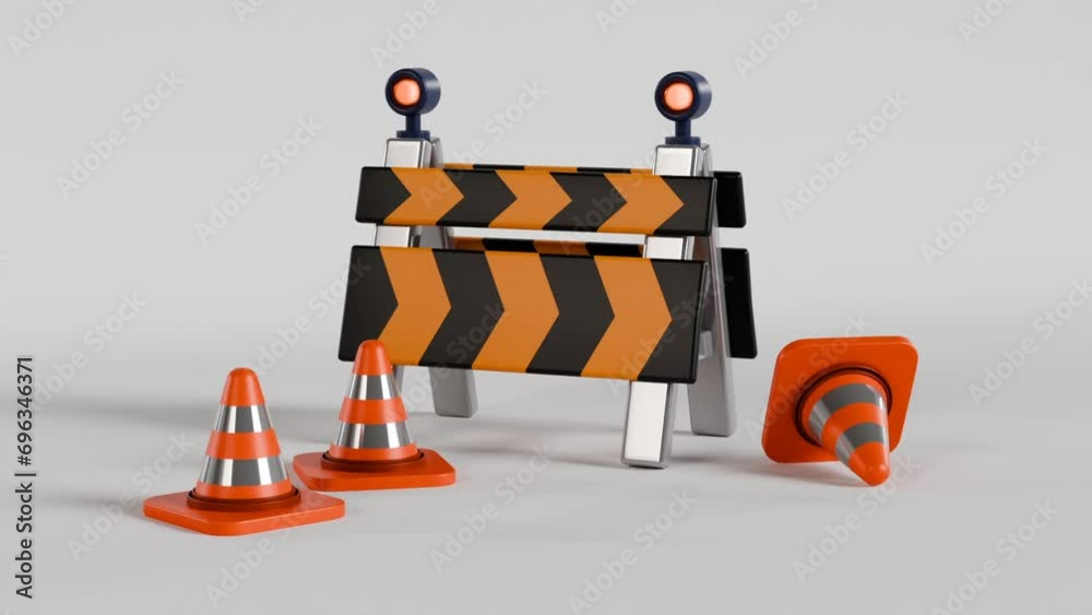 3d animation of Under construction web site design.
