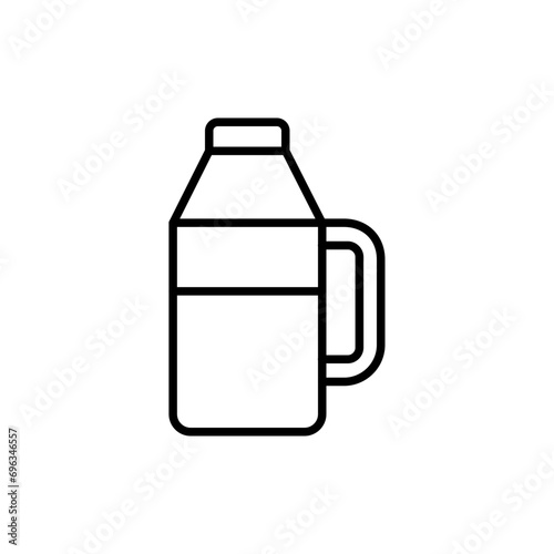 Milk bottle outline icons, kitchen minimalist vector illustration ,simple transparent graphic element .Isolated on white background
