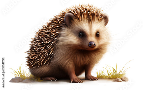 Hedgehog Isolated on Clear Background photo