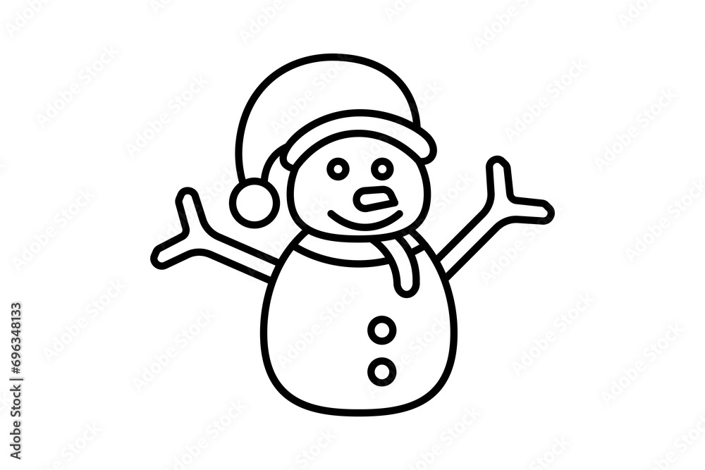 snowman icon. icon related to Christmas and the end of the year. line icon style. simple vector design editable snowman icon. icon related to Christmas and the end of the year. line icon style. simple vector design editable