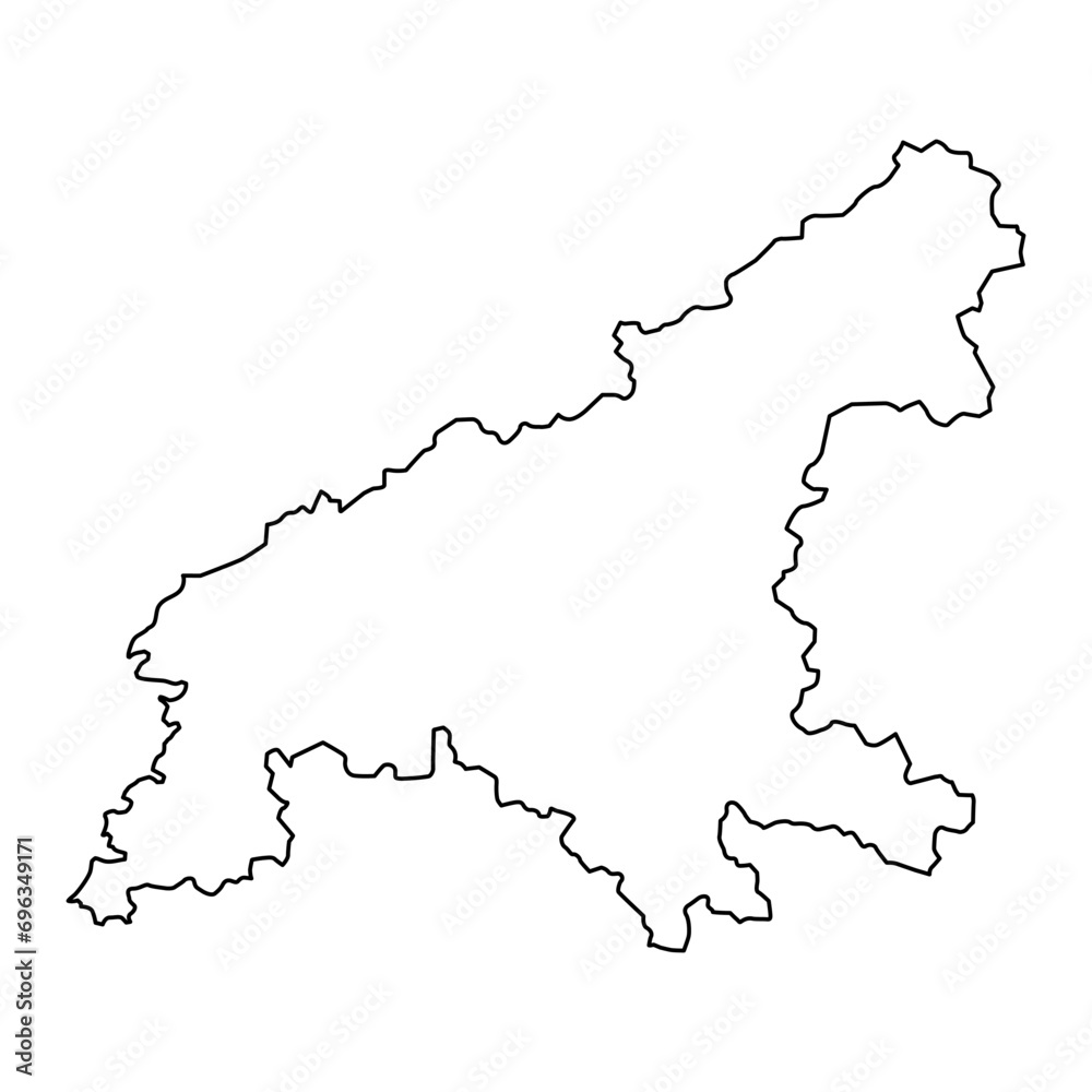 South Pyongan province map, administrative division of North Korea. Vector illustration.