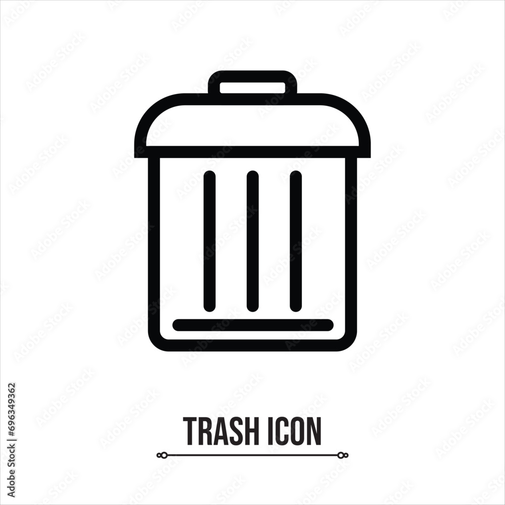 Garbage icon ,trash icon vector logo template in black and white color. Garbage icon ,trash icon vector logo template in black and white color.