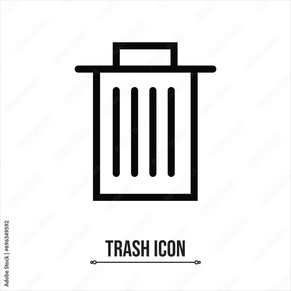 Garbage icon ,trash icon vector logo template in black and white color. Garbage icon ,trash icon vector logo template in black and white color.