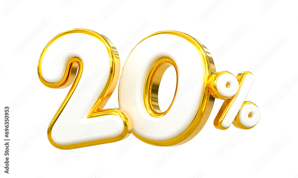3d rendering of golden 20 percent discount Number for your unique selling poster banner ads Party or birthday design 3d rendering of golden 20 percent discount Number for your unique selling poster banner ads Party or birthday design