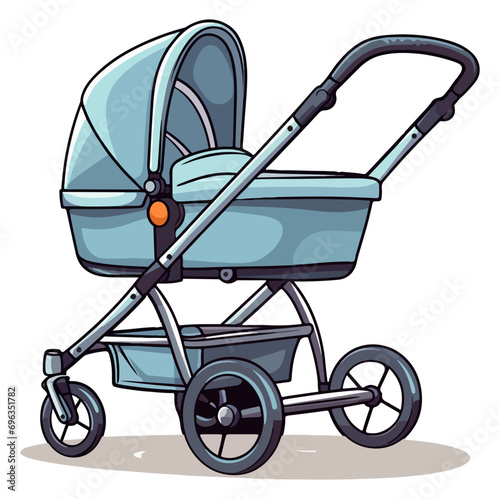 baby carriage, baby stroller Vector illustration