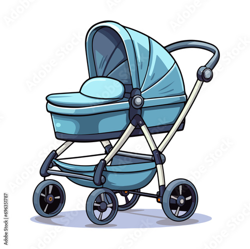 baby carriage, baby stroller Vector illustration