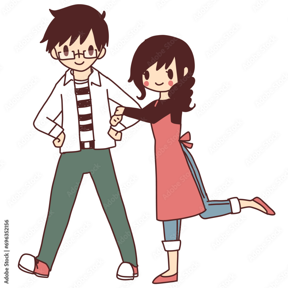 Fototapeta premium 腕を組む夫婦(カラー)
