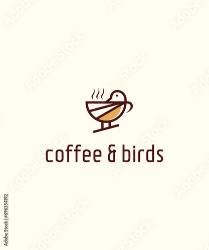 bird & coffee logo