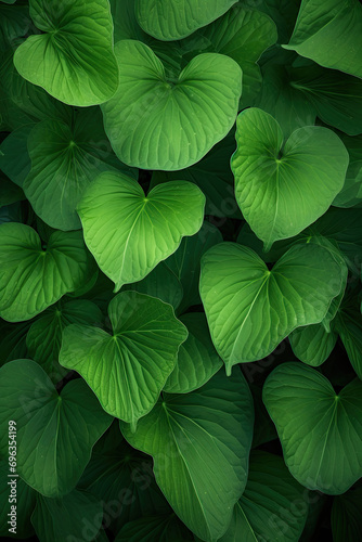 Closeup of green leaves for wallpaper and background