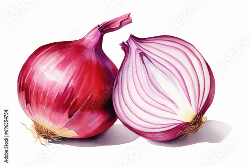 red onion illustration isolated on white