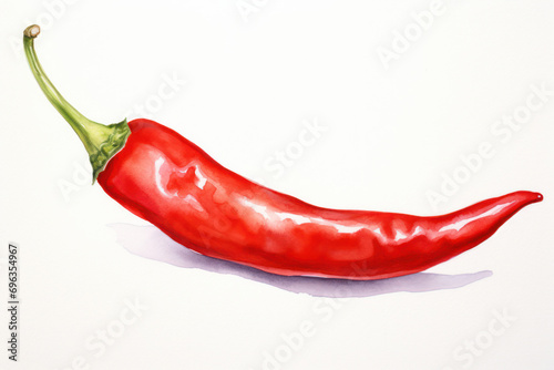 red hot chili pepper watercolor illustration
