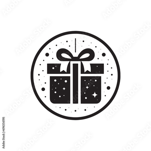 Surprise Box Silhouette - Contemporary and Sleek Gift Box Outline, Perfect for Modern and Trendy Design Concepts - Surprise Box Black Vector
