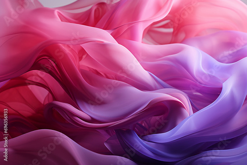 colorful abstract smoke in purple color, displaying swirls, in the style of light red and light pink, rendered in cinema4d, flickr, wavy resin sheets, graceful lines, flowing fabrics, john pitre, 4k