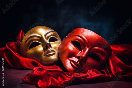 Theater Day. Theater symbol. Theatrical masks.
