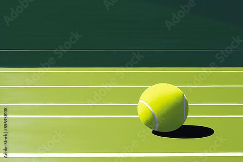 tennis ball and green court, in the style of minimalist sets, minimalist expressionism, john sloane, close up, pop art prints, 4k © 성우 양