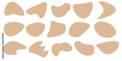 Organic shape set. Fluid blob, stone or water. Blobs icon. Rock black icons. Drops or stone silhouettes. Vector set of black and colorful blobs and rock.