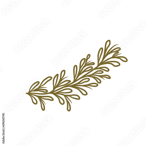 Branch Leaves Line Art Aesthetic