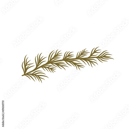 Branch Leaves Line Art Aesthetic