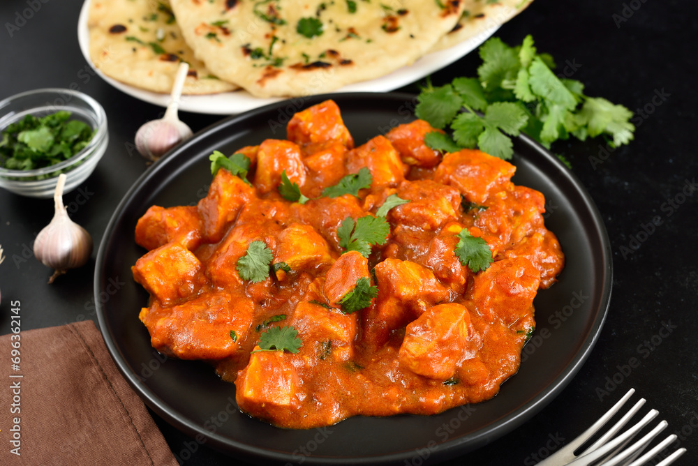 Indian chicken curry on plate