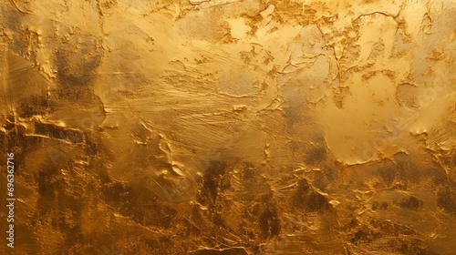 Gespachtelte leuchtend goldene Farbe auf einer Wand