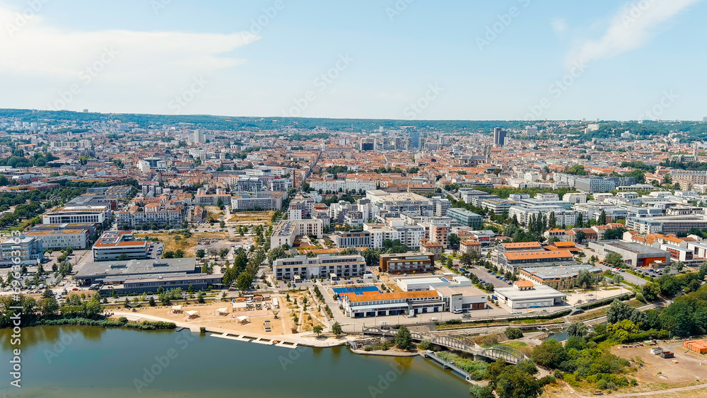 Nancy, France. Panorama of the central part of the city. Summer, Sunny day, Aerial View