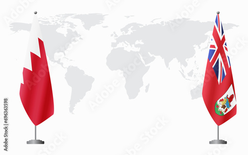 Bahrain and Bermuda flags for official meeting