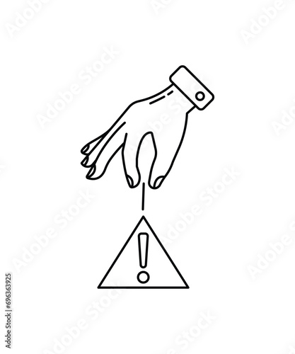 hand holding risk icon, vector best line icon.
