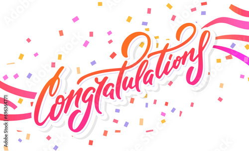 Congratulations. Greeting card. Vector lettering.