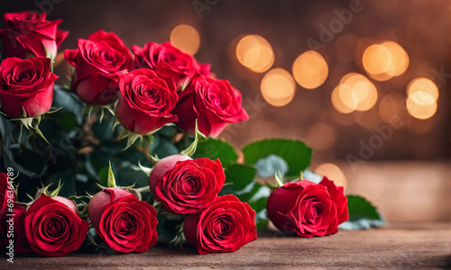 red roses on a table