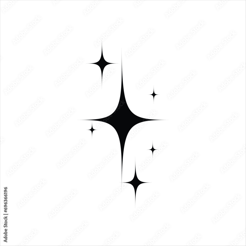 Fototapeta premium Sparkle shiny icon vector illustration. Clean black and white.